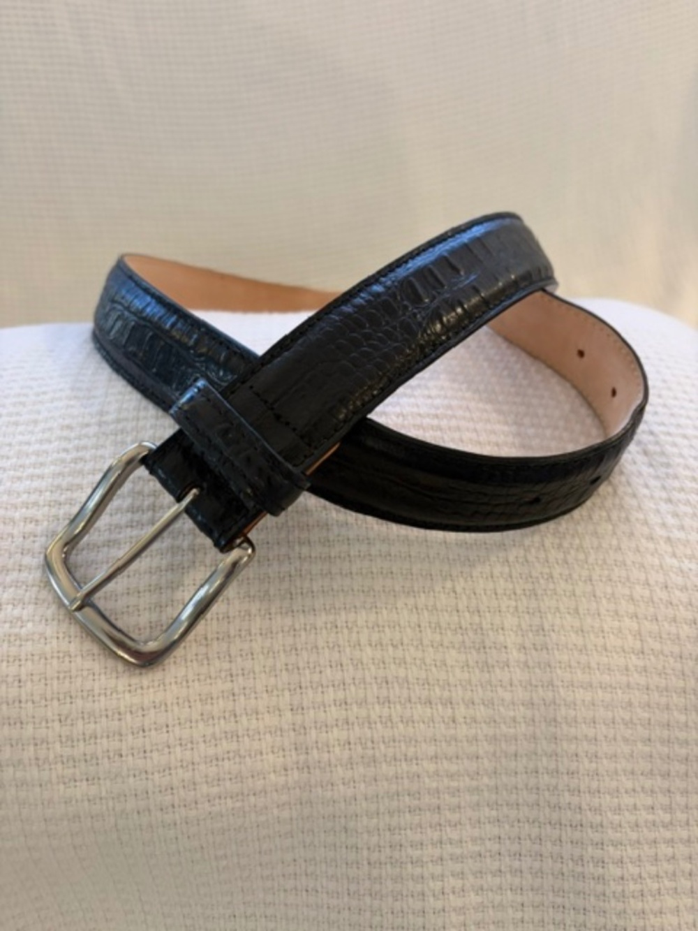 TB PHELPS MENS BLACK ALLIGATOR BELT SIZE 38